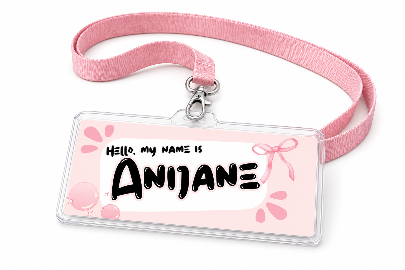 Personalized name tags arranged for display